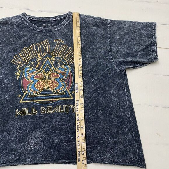 Just 'Cause World Tour Wild Beauty Acid Wash Graphic Band T-Shirt Size Large - Picture 8 of 13
